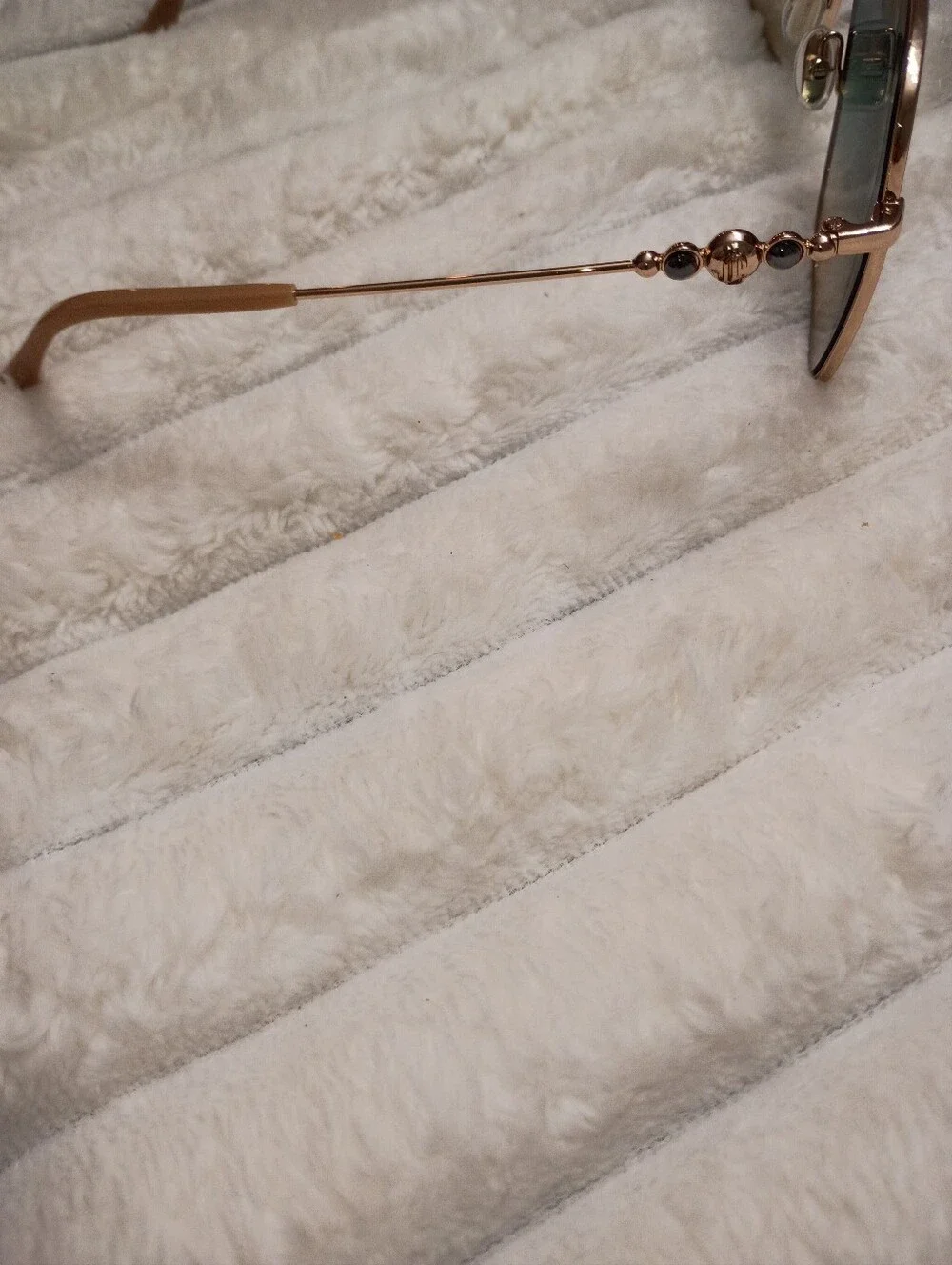Jimmy Choo Hester Gold Frame Sunglasses with Blue Gradient Lenses & JC Hard Case